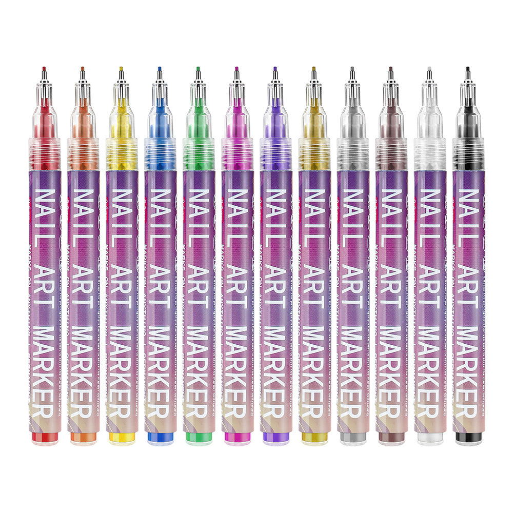 Nail Art Paint Pens 12-Color Set