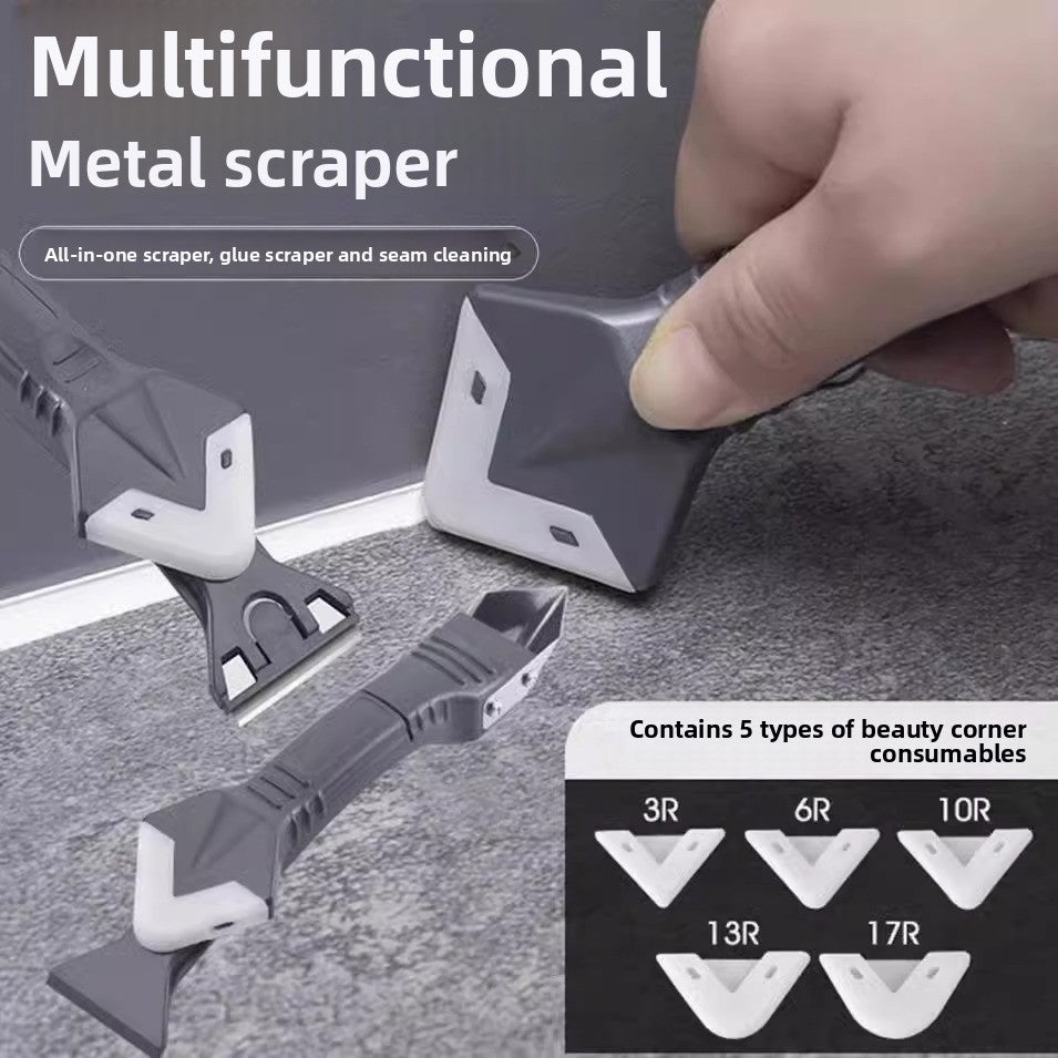 Multifunctional Metal Scraper with 5 Squeegee Heads