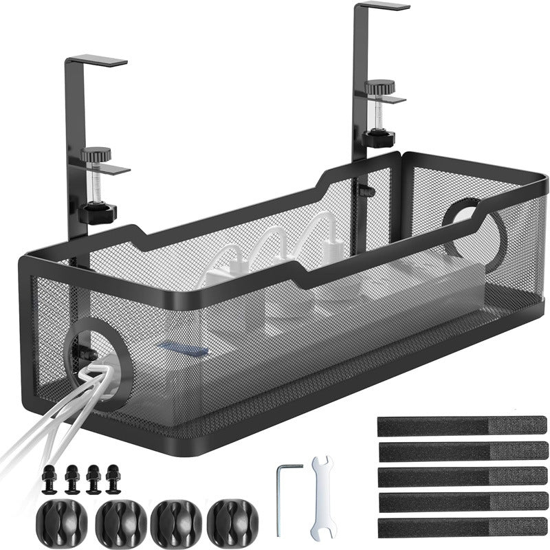 No-drill power strip storage rack
