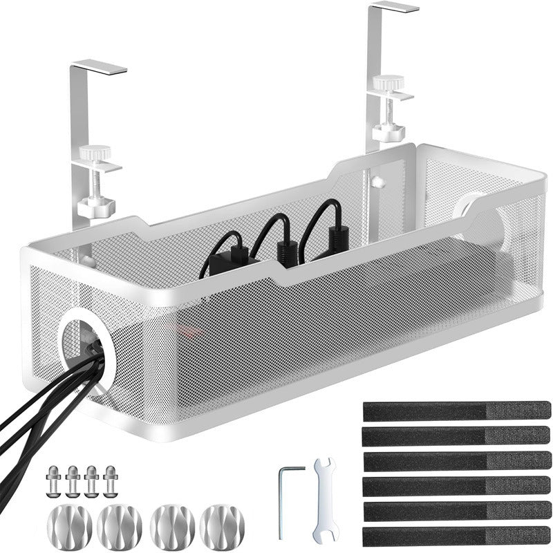 No-drill power strip storage rack