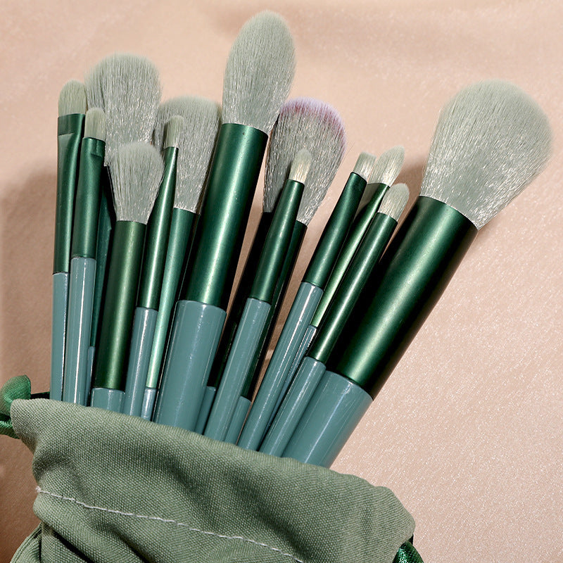 13-Piece Makeup Brush Set with Cloth Bag