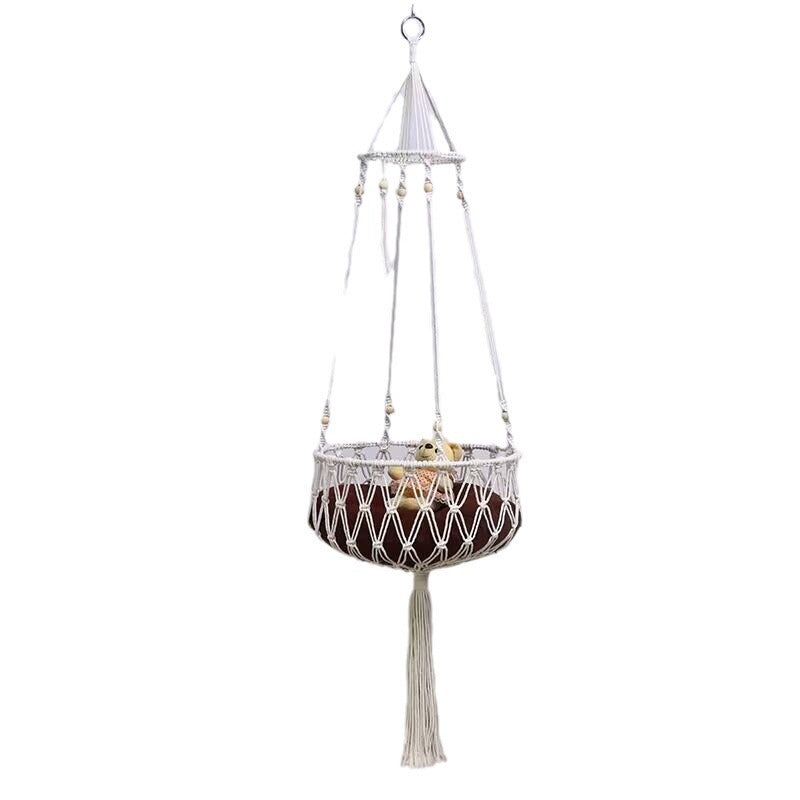 Hand-woven Cotton Rope Cat Hammock Hanging Basket