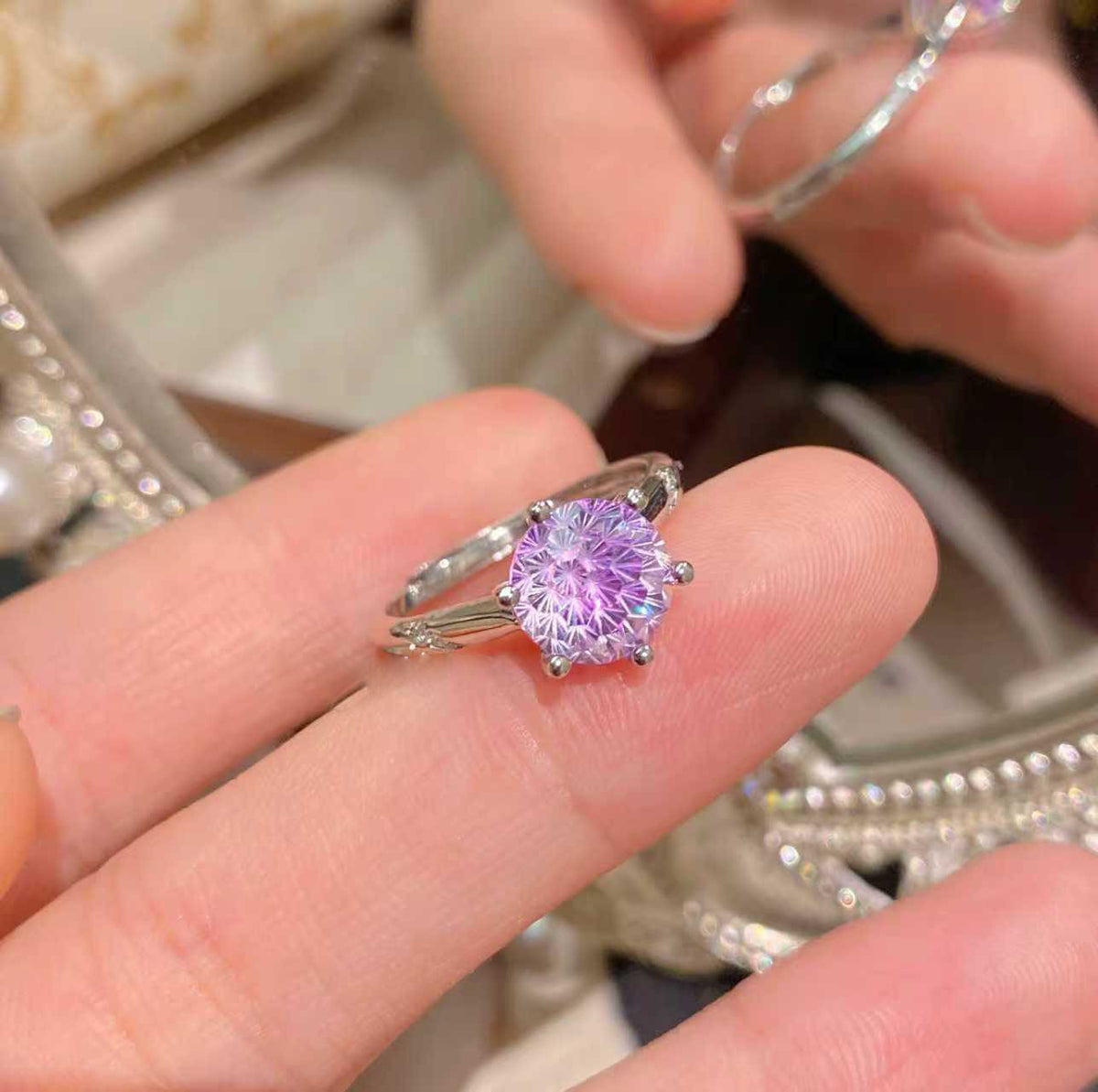 Six-Claw Simulated Diamond Ring