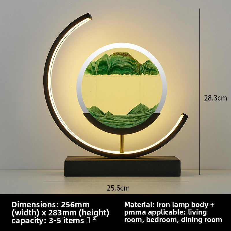 Glass hourglass table lamp