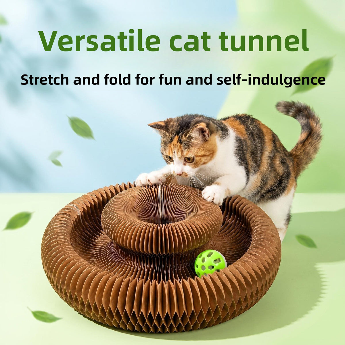 Magic Organ Foldable Cat Scratcher with Bell Ball