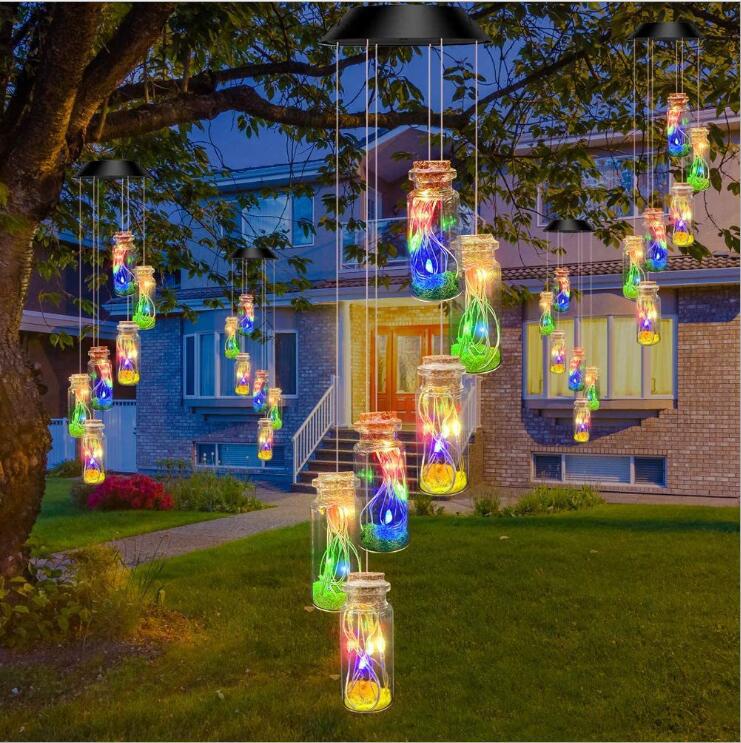 Solar butterfly wind chime lamp