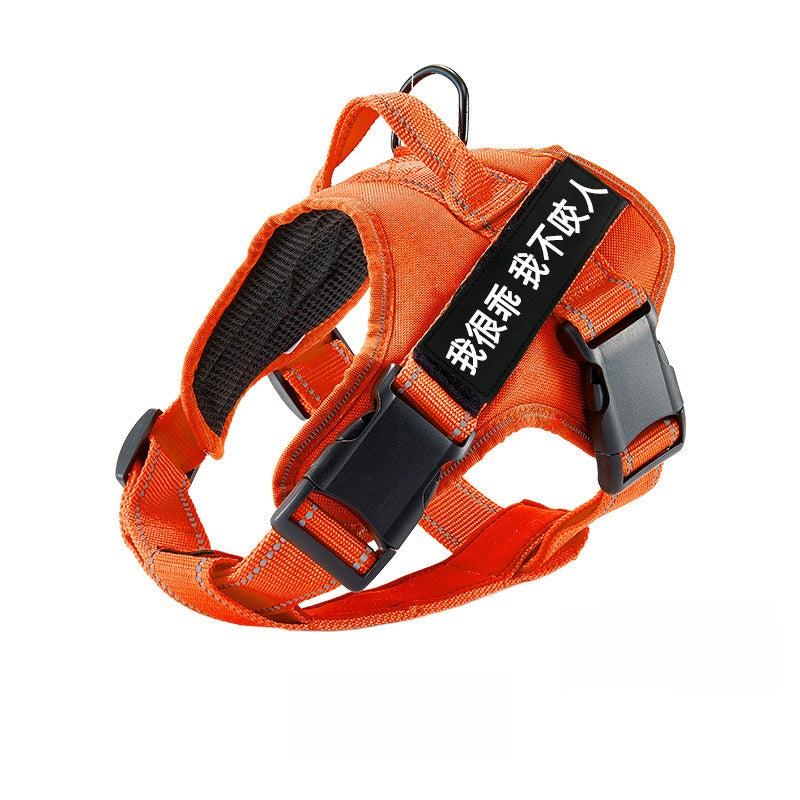 Dog walking vest-style chest harness