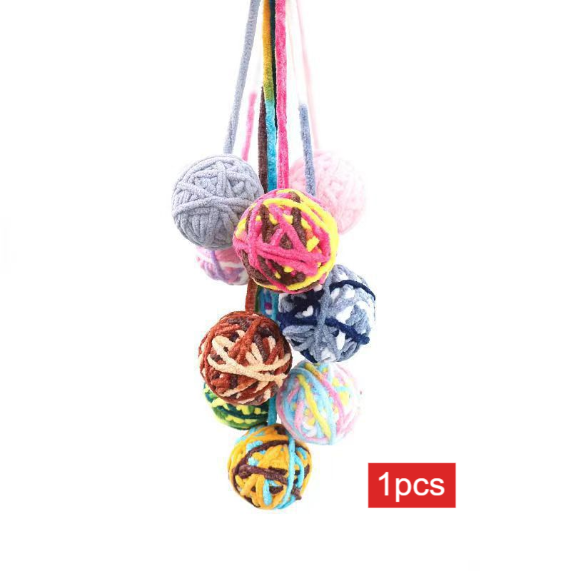 Cat fur wool bell ball