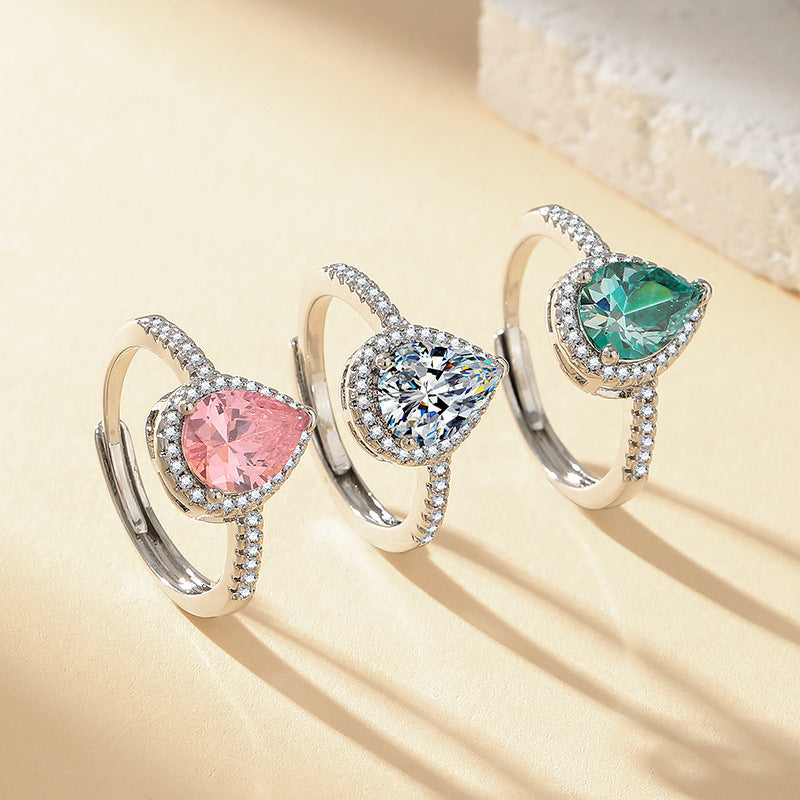 Six-Claw Simulated Diamond Ring
