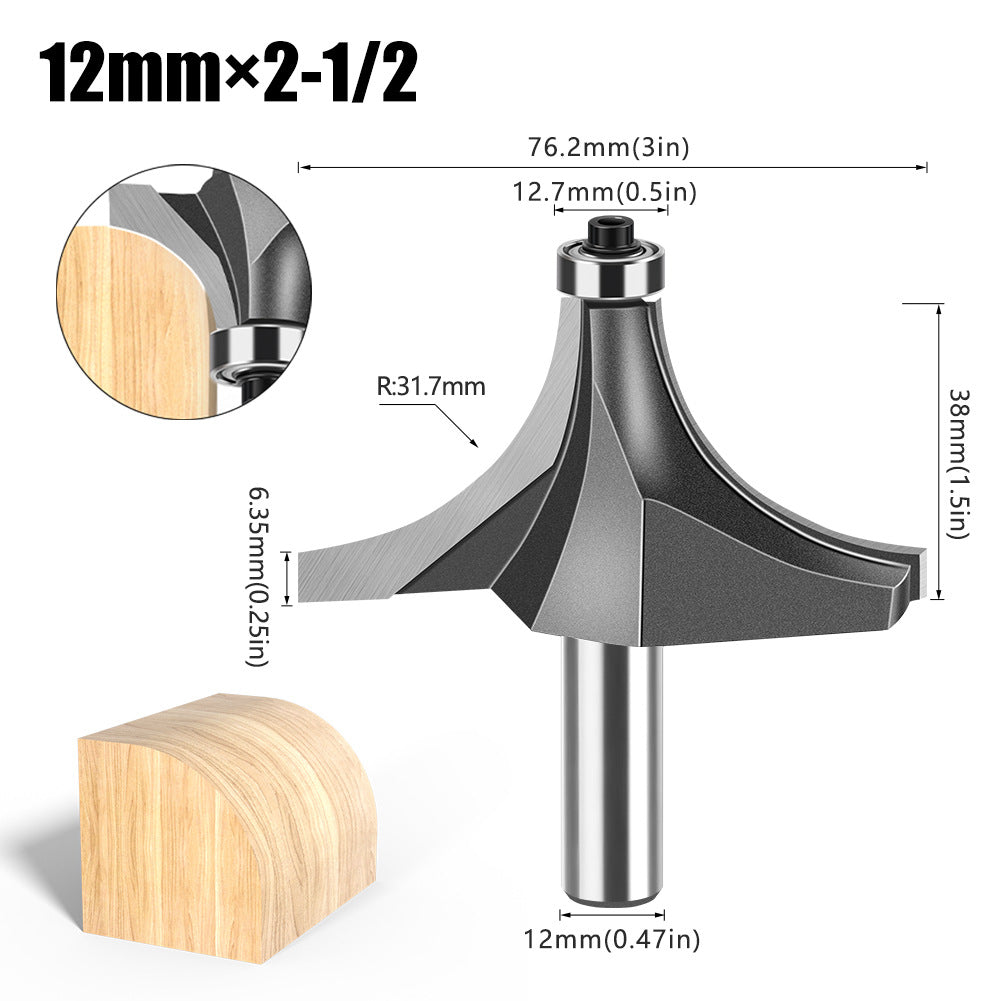Tungsten Steel Round Angle Woodworking Milling Cutter
