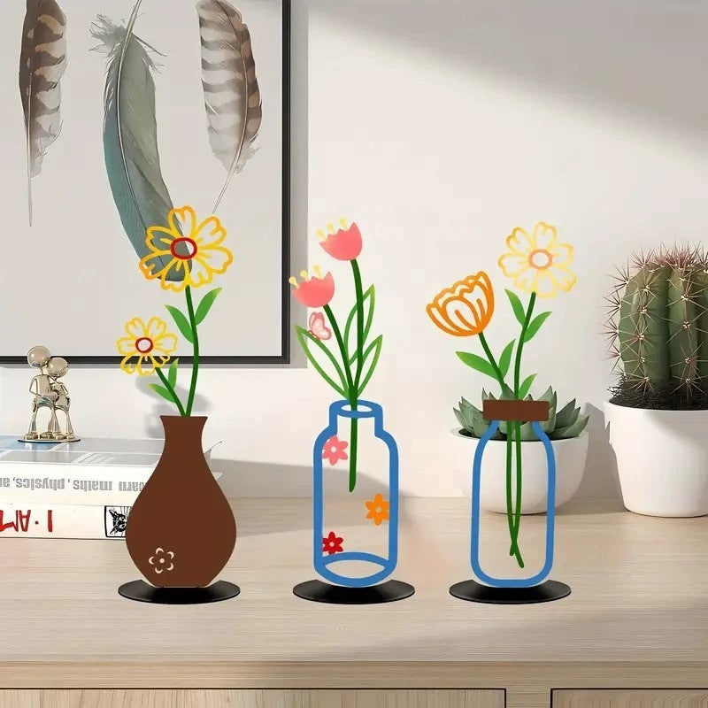 Creative 2D Flat Flower Wall Decor