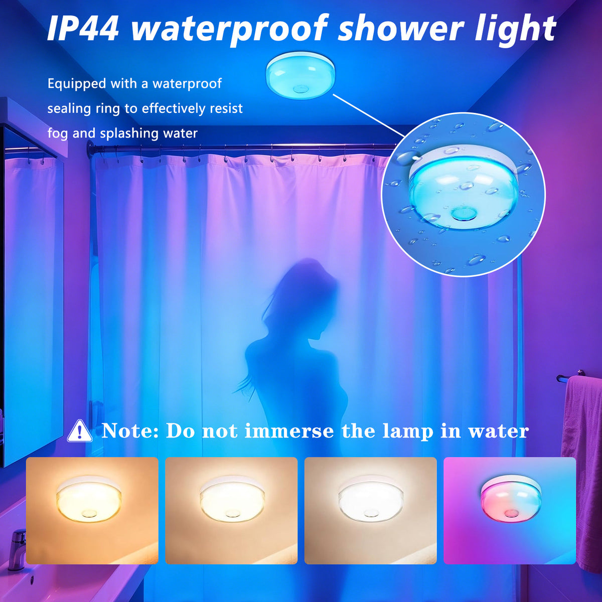 USB Rechargeable Magnetic RGB Bathroom Ambient Light