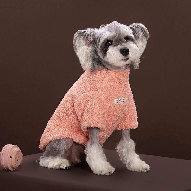 Cute Striped Fleece-Lined Dog Sweater
