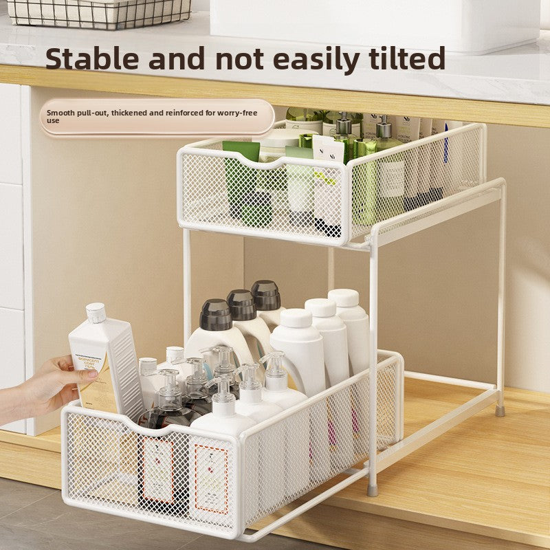 Bathroom sink shelf
