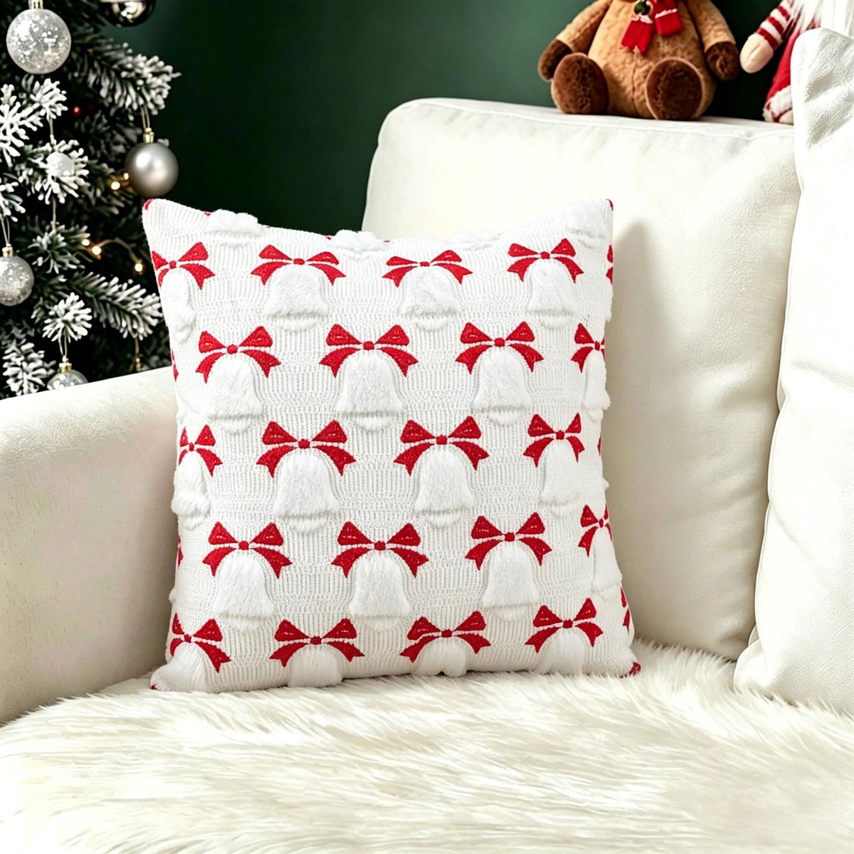 Christmas Themed Retro Cushion Cover