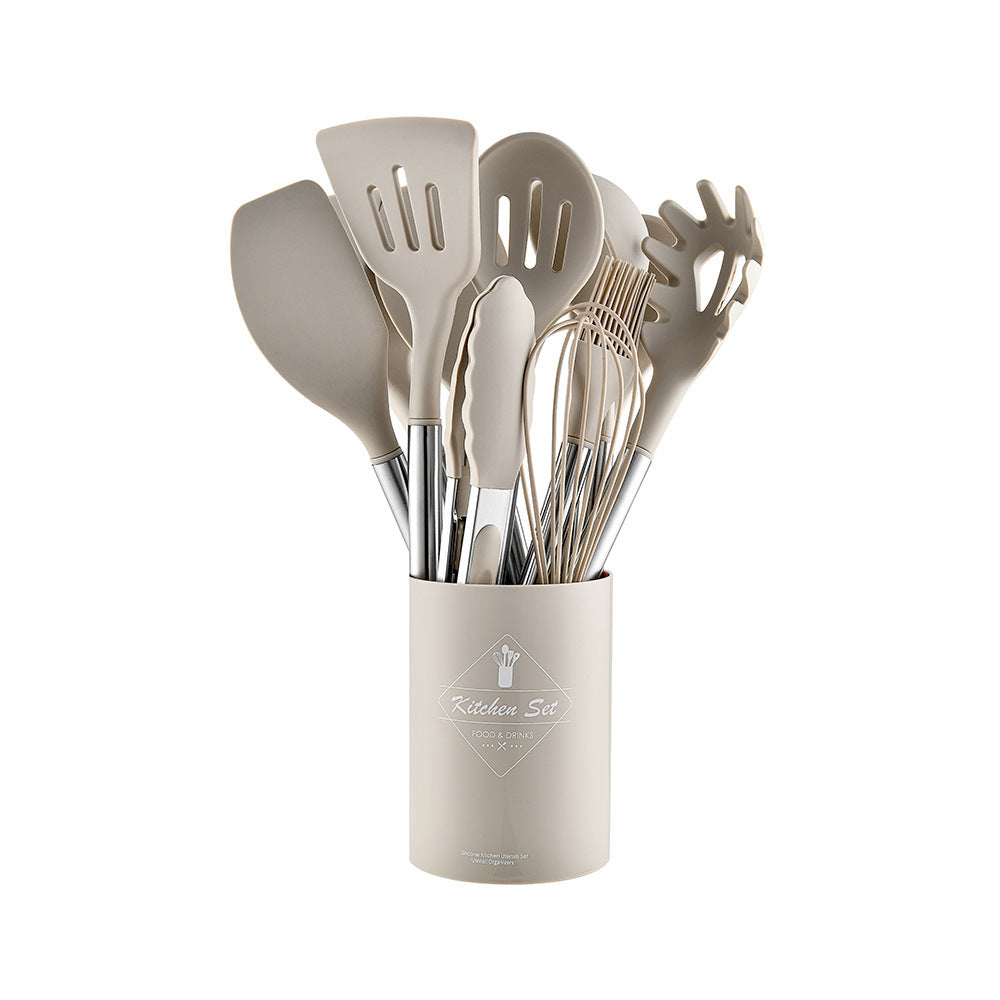 Stainless Steel Handle Silicone Cooking Tool Set