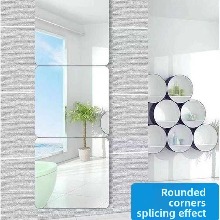 Self-Adhesive Acrylic Mirror Wall Sticker with Decorative Patterns