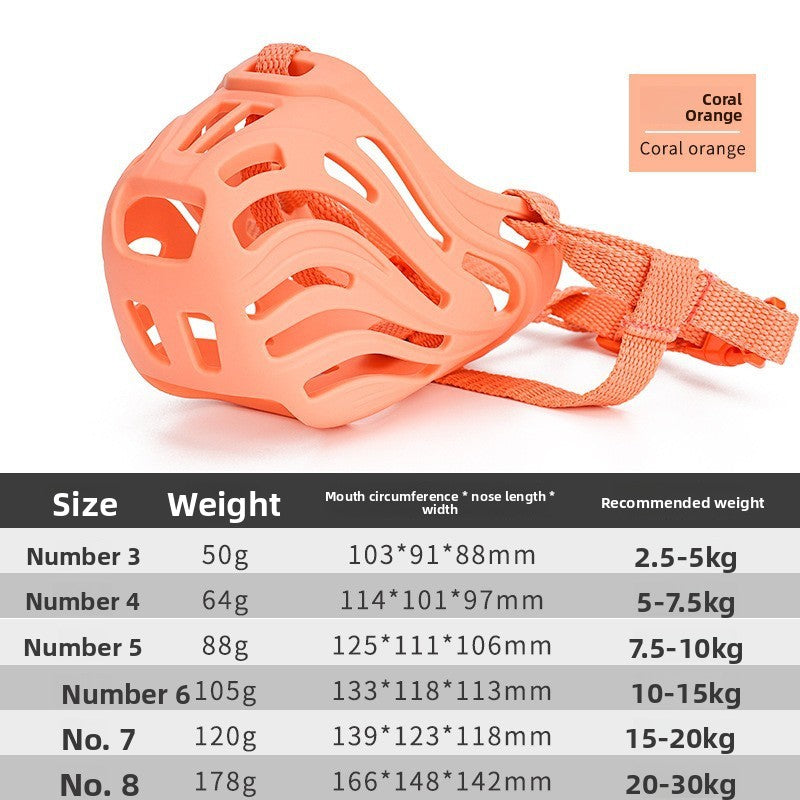 Soft Silicone Dog Muzzle Breathable Anti-Bite Pet Muzzle