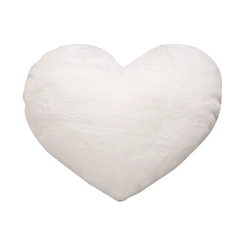 Creative heart-shaped faux rabbit fur throw pillow cushion