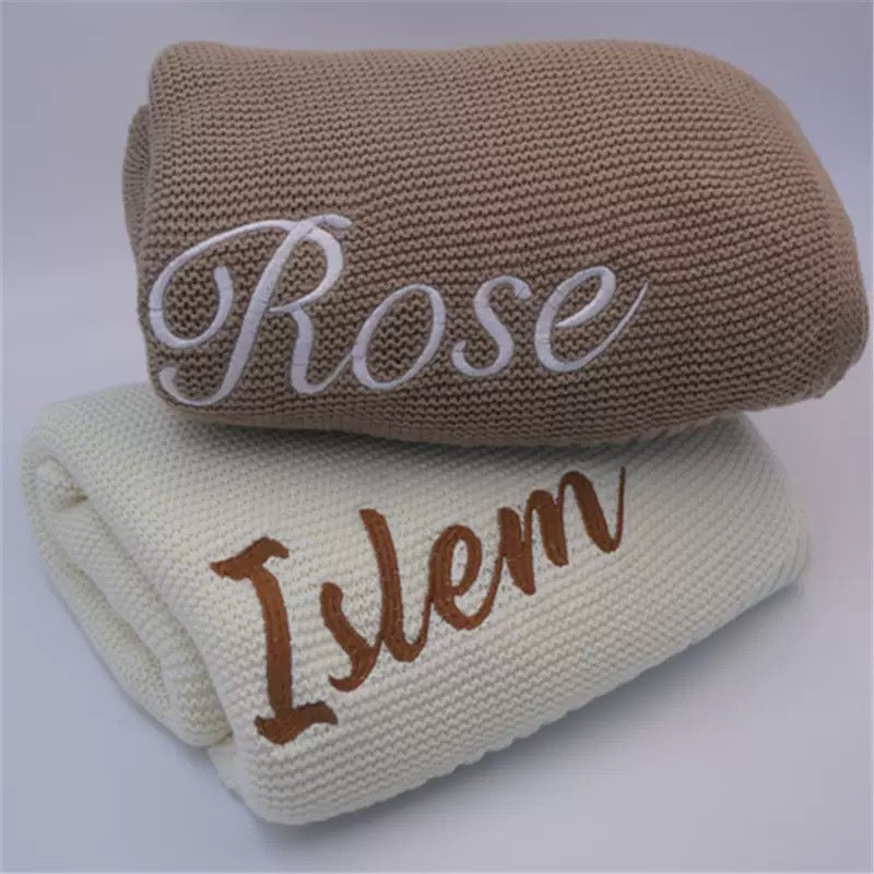 Pure Cotton Knitted Baby Stroller and Nap Blanket, Soft Sofa Throw