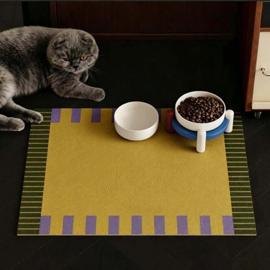 Cat and dog pet feeding placemat waterproof leather mat