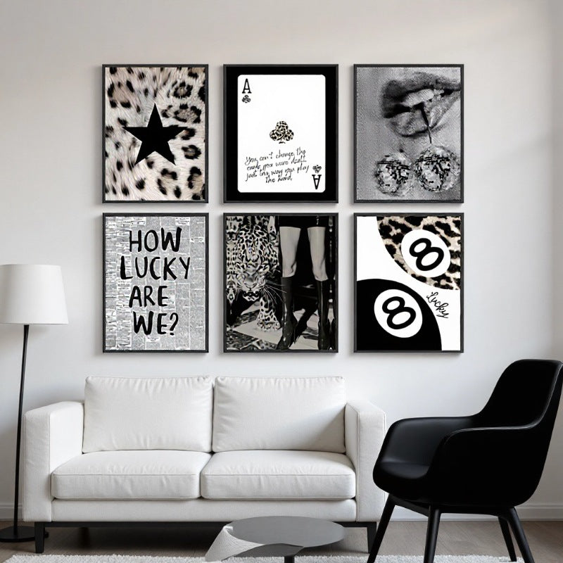Retro Leopard Print Canvas Wall Art Set