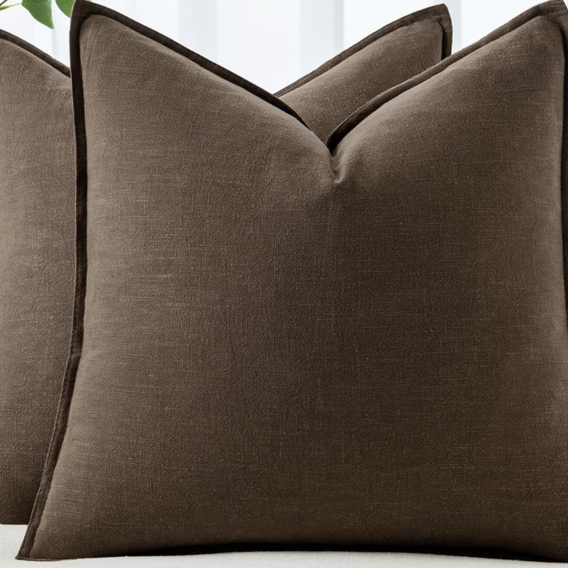Striped linen blend throw cushion cover