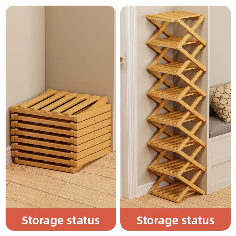 Foldable Bamboo Shoe Rack