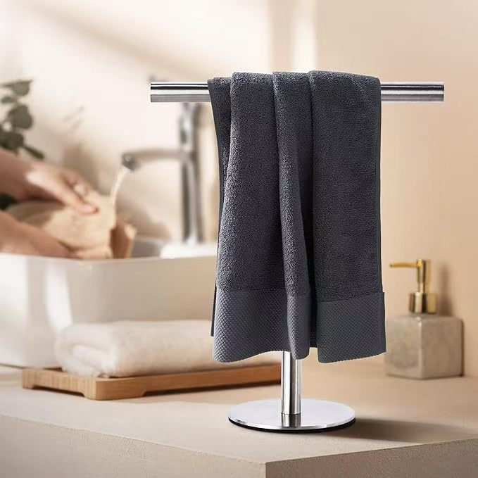 Towel Bar Round Bottom Square Bottom Self-adhesive Simple Towel Rack