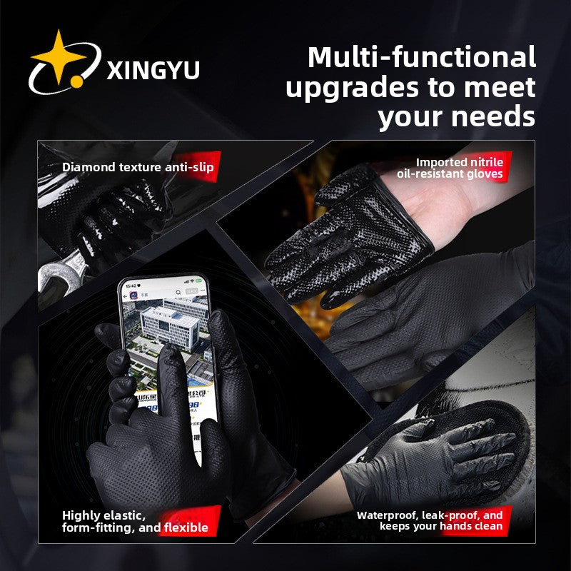 Diamond Textured Disposable Nitrile Gloves