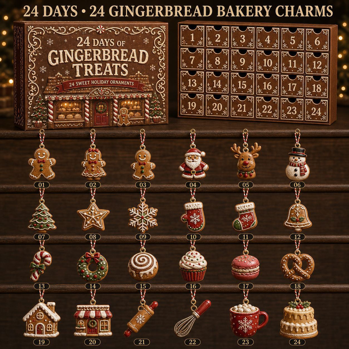 Christmas Advent Calendar Acrylic Blind Box Decoration Collectible Toy