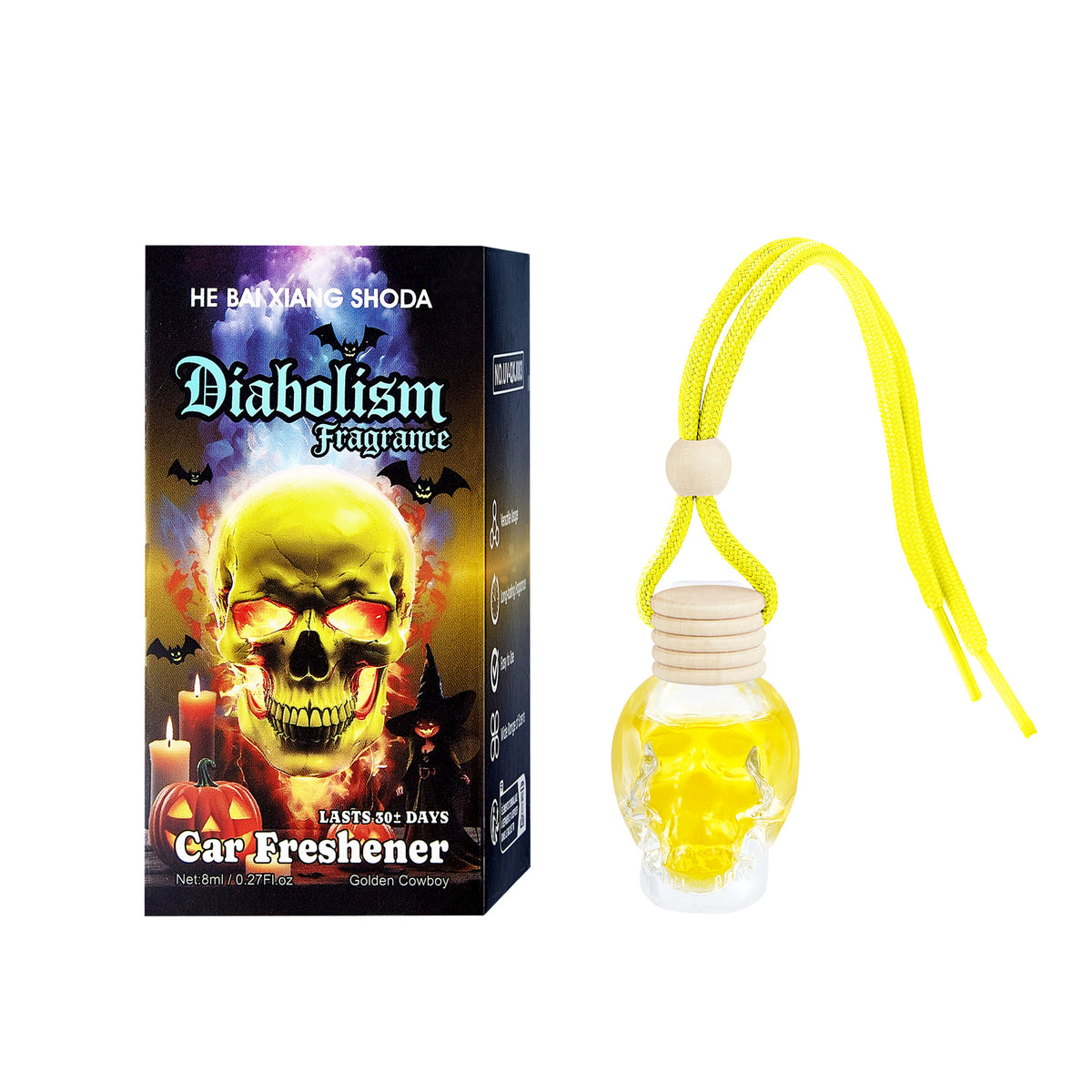 Halloween Skull Car Perfume Glass Diffuser