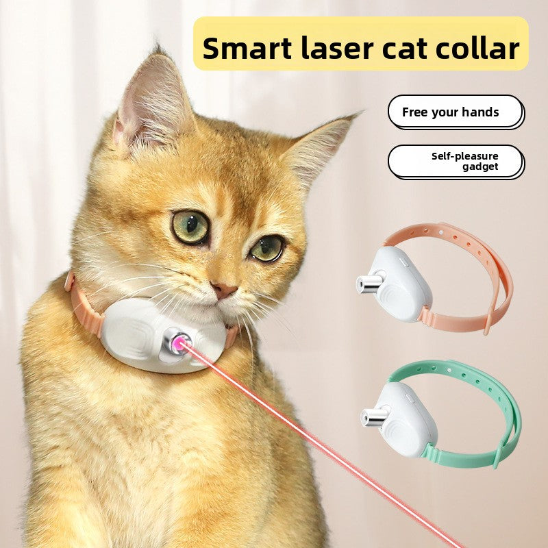 Interactive Laser Cat Collar with Feather Toy