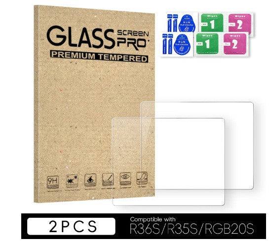 Tempered Glass Screen Protector for R36S R35S RGB20S Gaming Console with Case and Caps