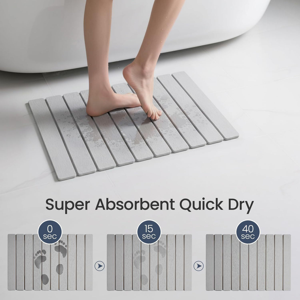 Bath Mat Diatomite Bath Mat Non-slip Quick-drying Mat Absorbent Mat