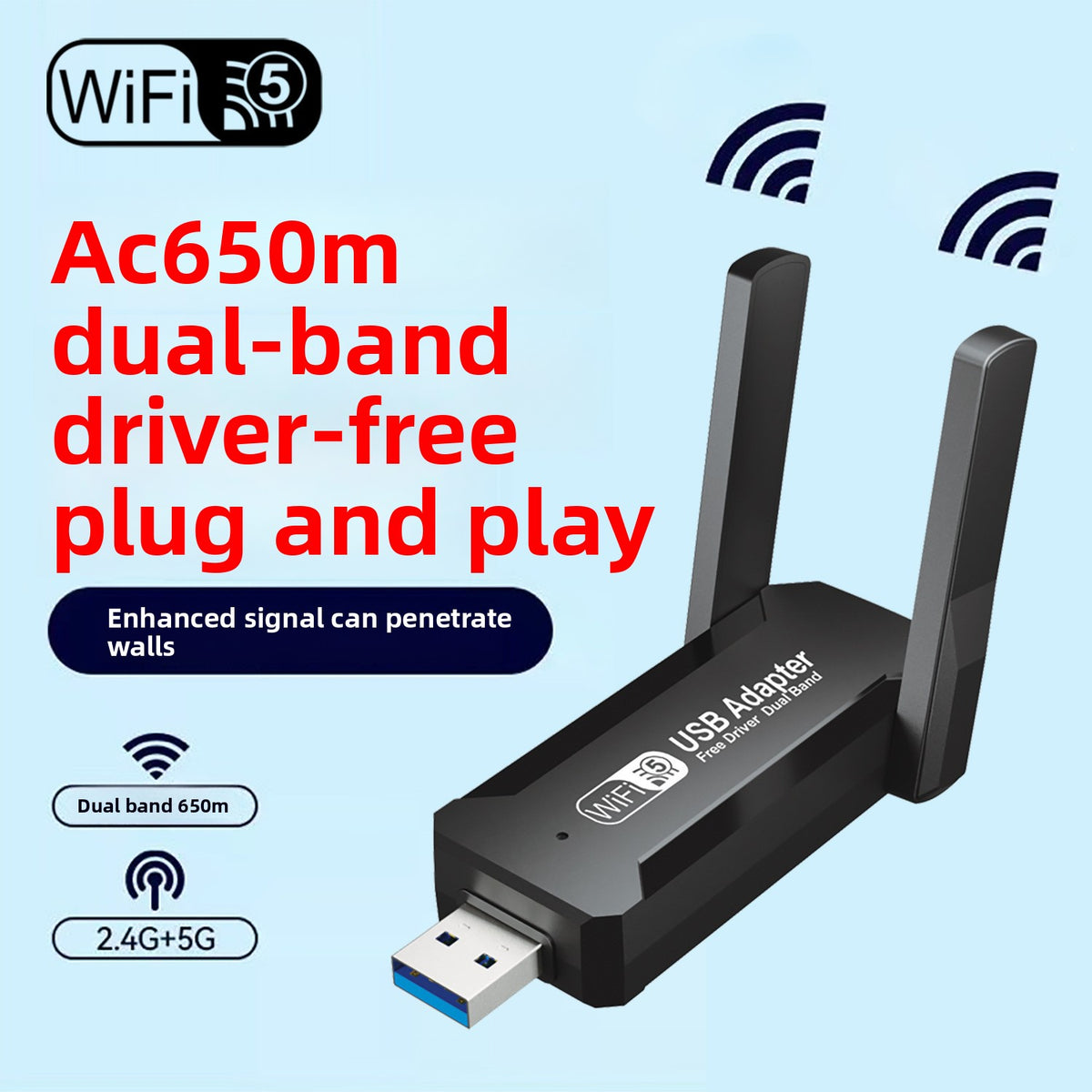 1300Mbps Dual-Band USB WiFi Adapter