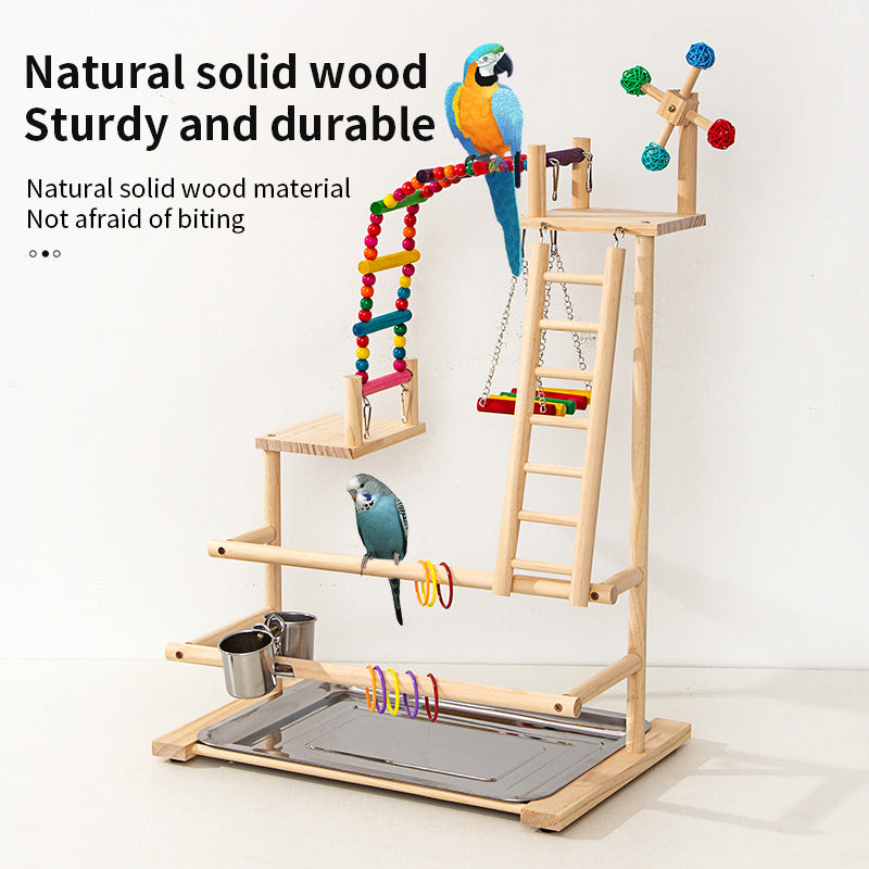 Wooden Bird Training Play Stand