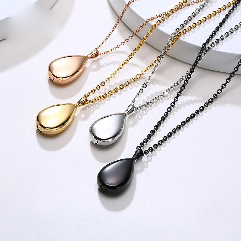 Urn Pendant for Ashes Stainless Steel Openable Perfume Bottle Necklace