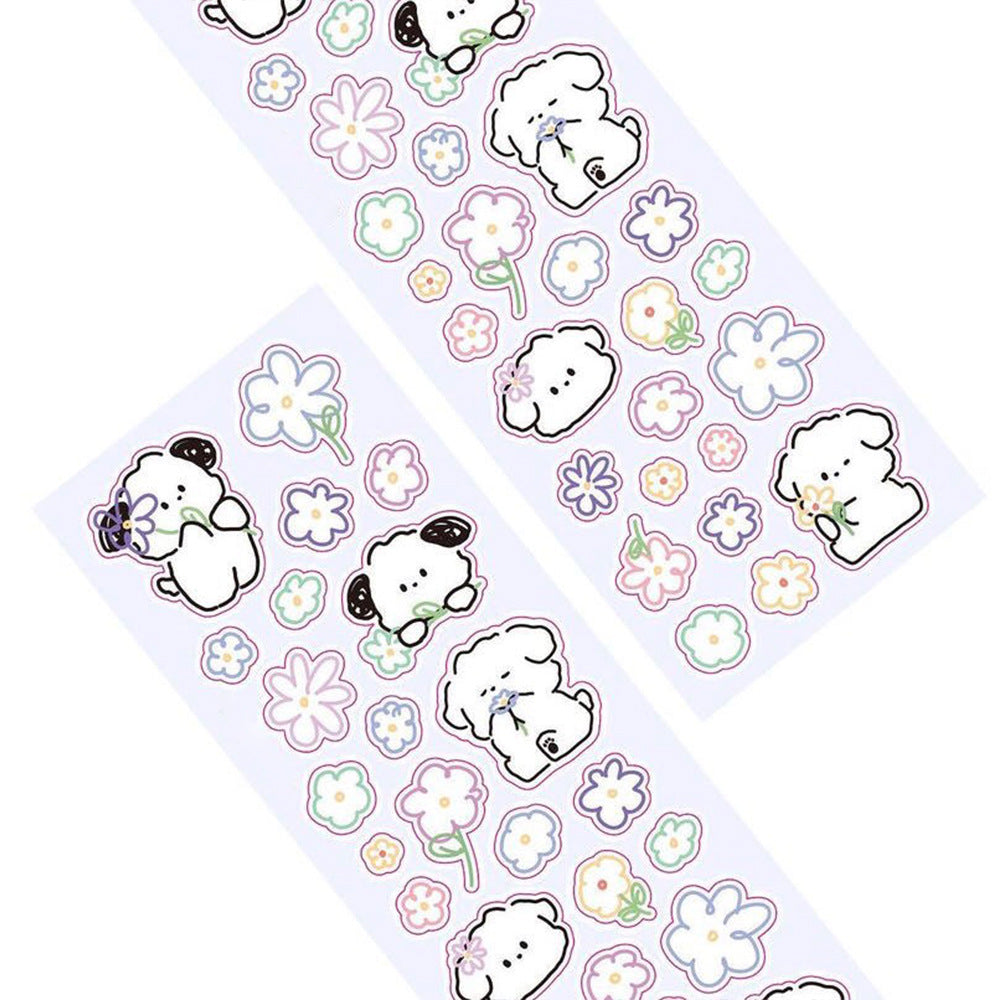 Cute Little White Dog Handbook Stickers