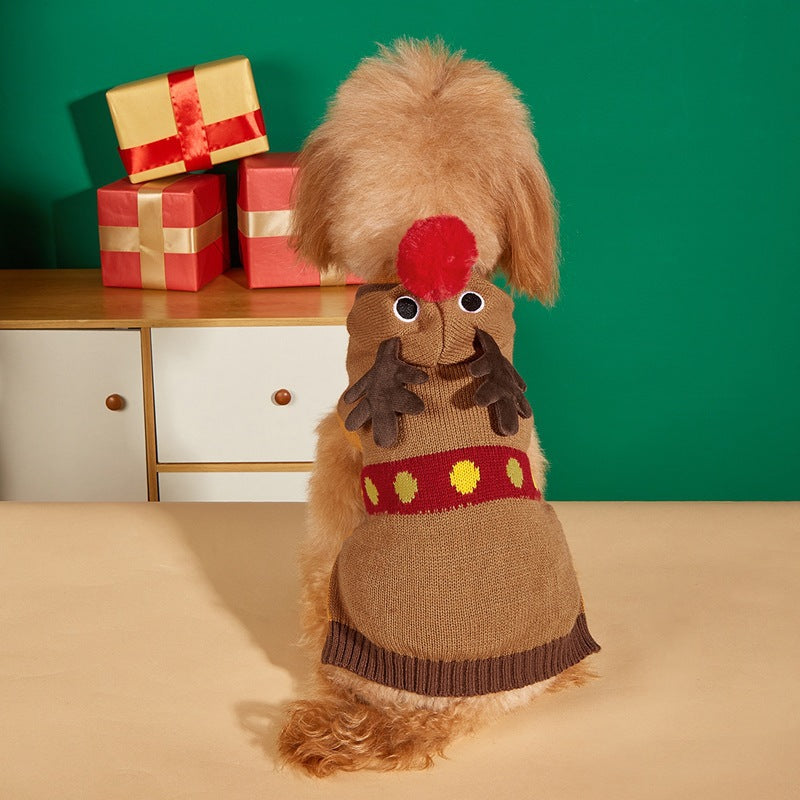 Christmas Pet Sweater with Festive Designs