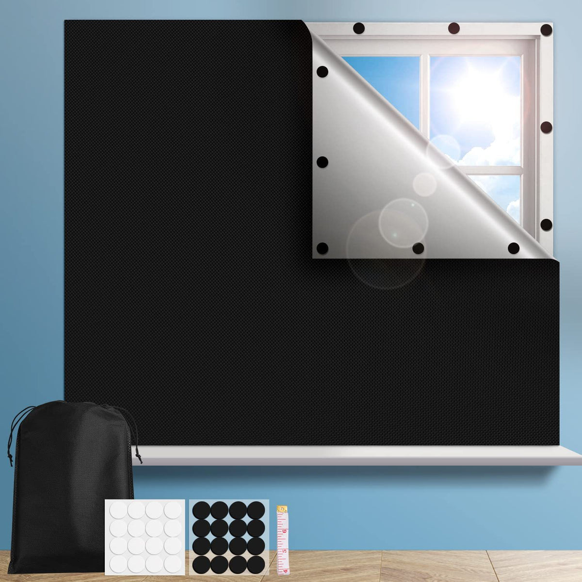 Portable Suction Cup Blackout Travel Curtain