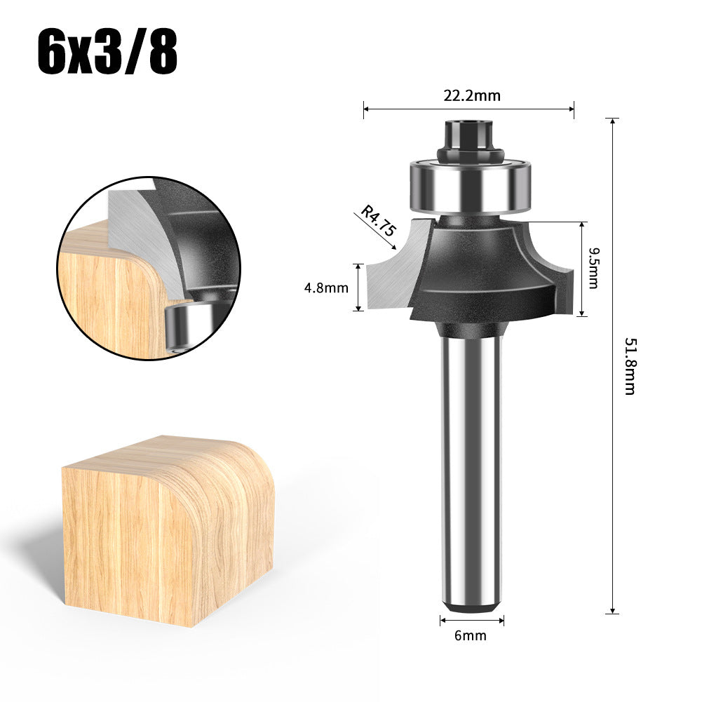 Tungsten Steel Round Angle Woodworking Milling Cutter
