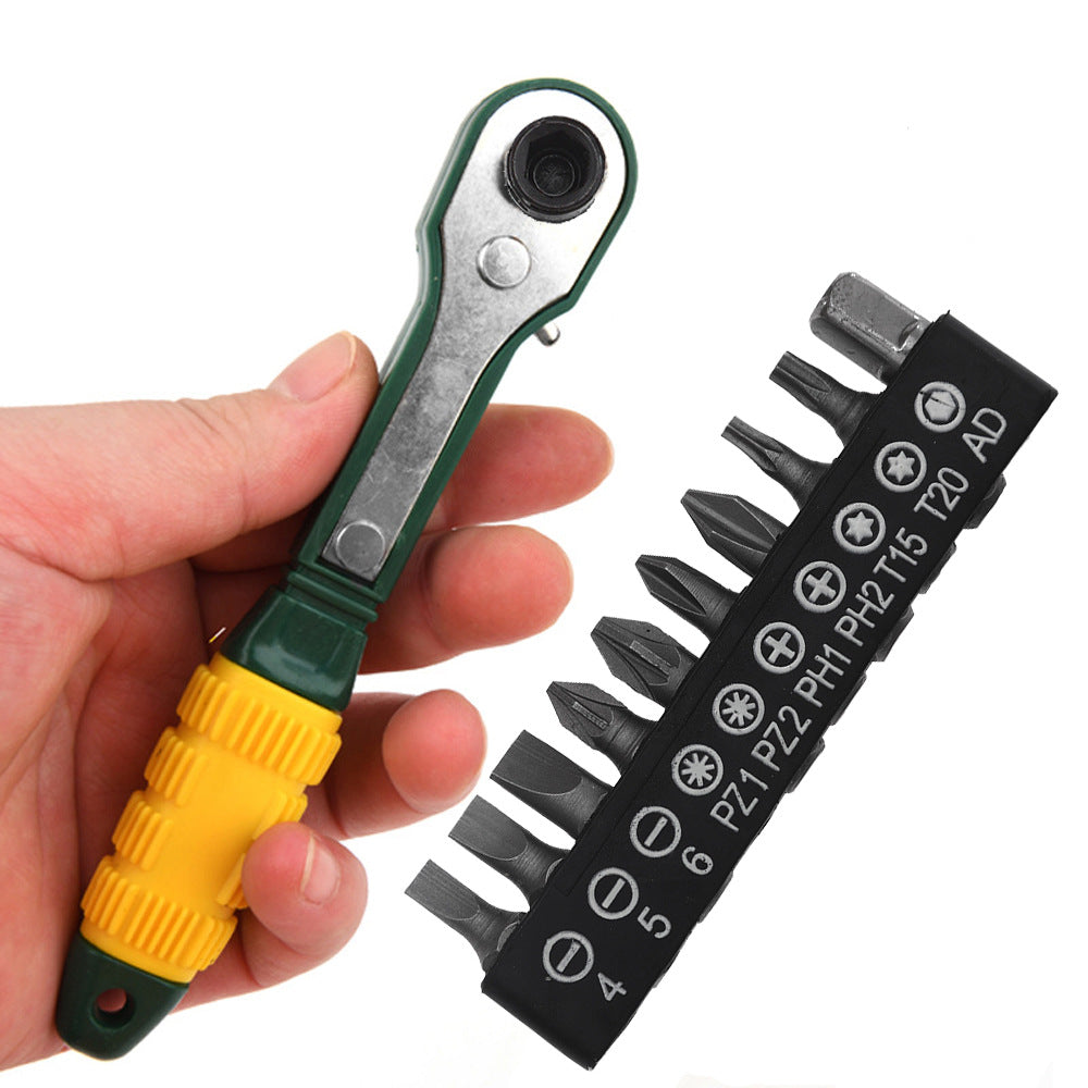 Mini 36-Tooth Ratchet Screwdriver Set with Interchangeable Heads