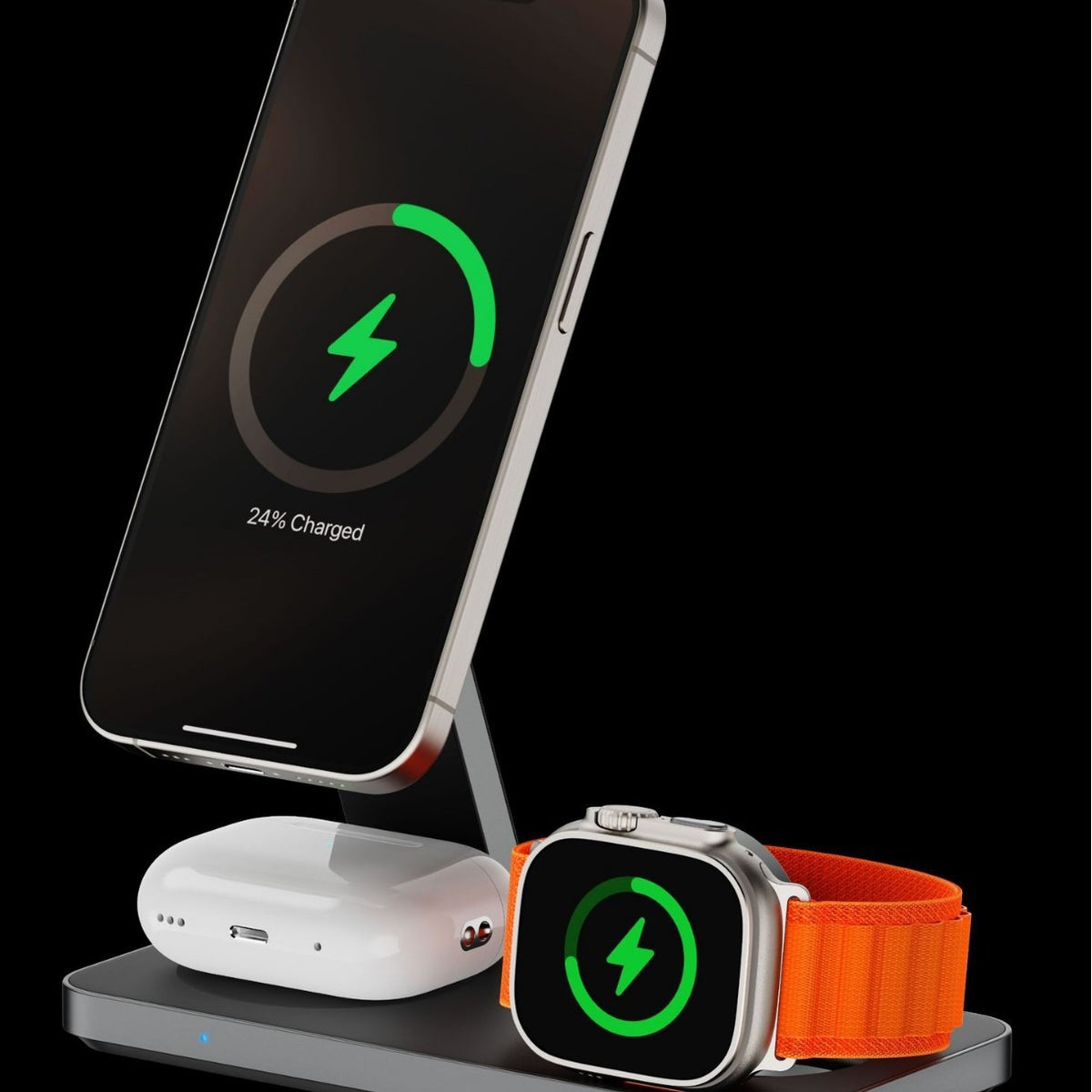 Magnetic Three-in-One Wireless Charger with Night Light