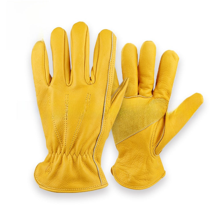 Cowhide Leather Work Gloves Full Finger Protective