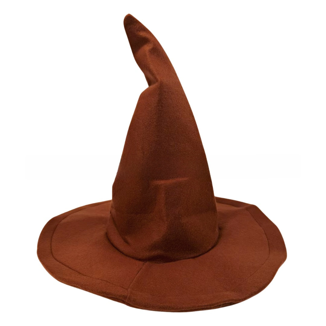 Velvet Witch Hat with Decorations for Halloween Party Costume Accessory