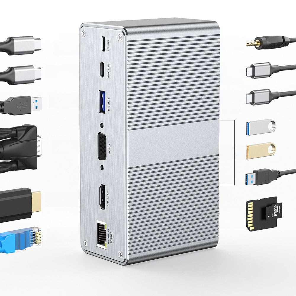 Type-C Docking Station with 4K60Hz Triple Display Support
