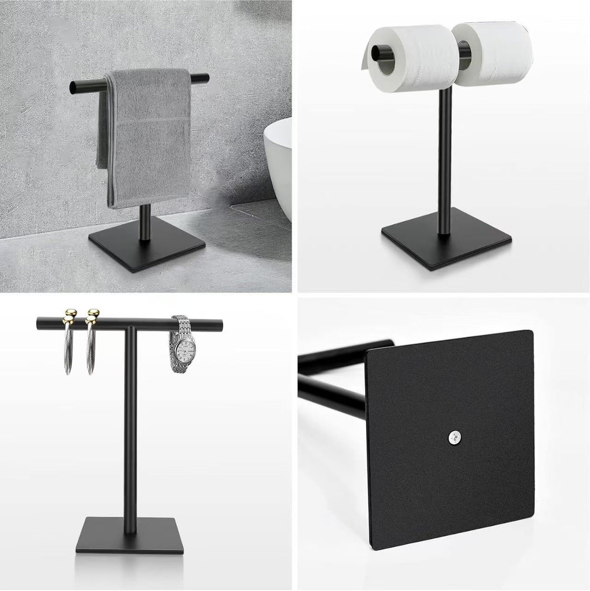 Towel Bar Round Bottom Square Bottom Self-adhesive Simple Towel Rack