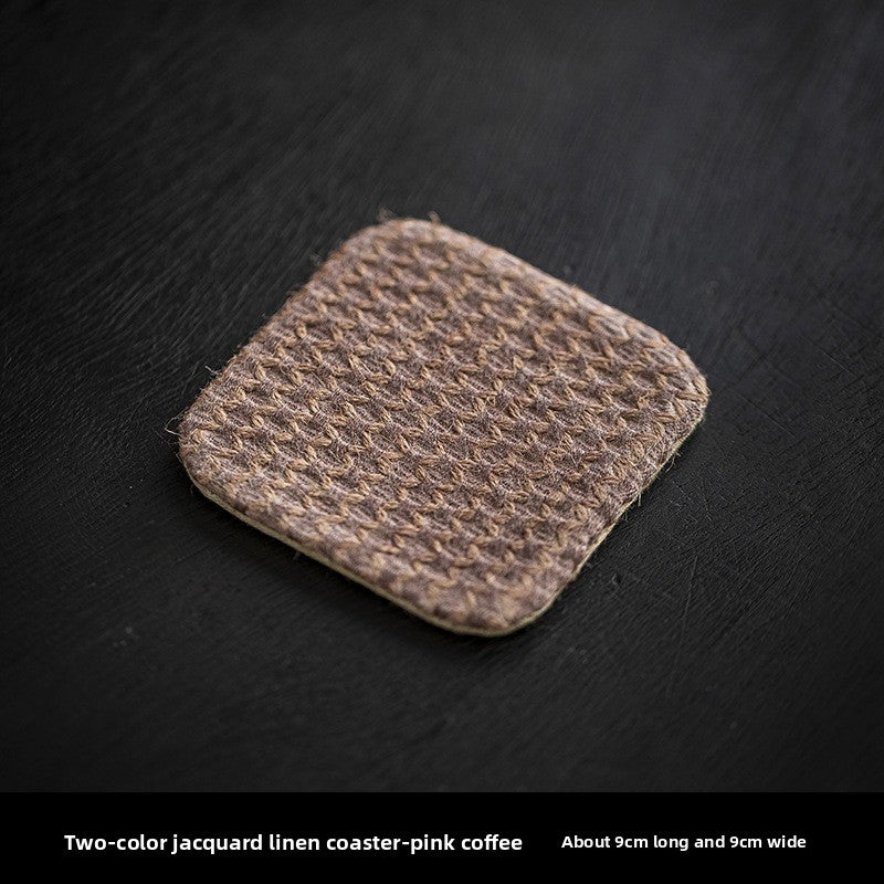 Handmade Plant-Dyed Reversible Linen Tea Coasters