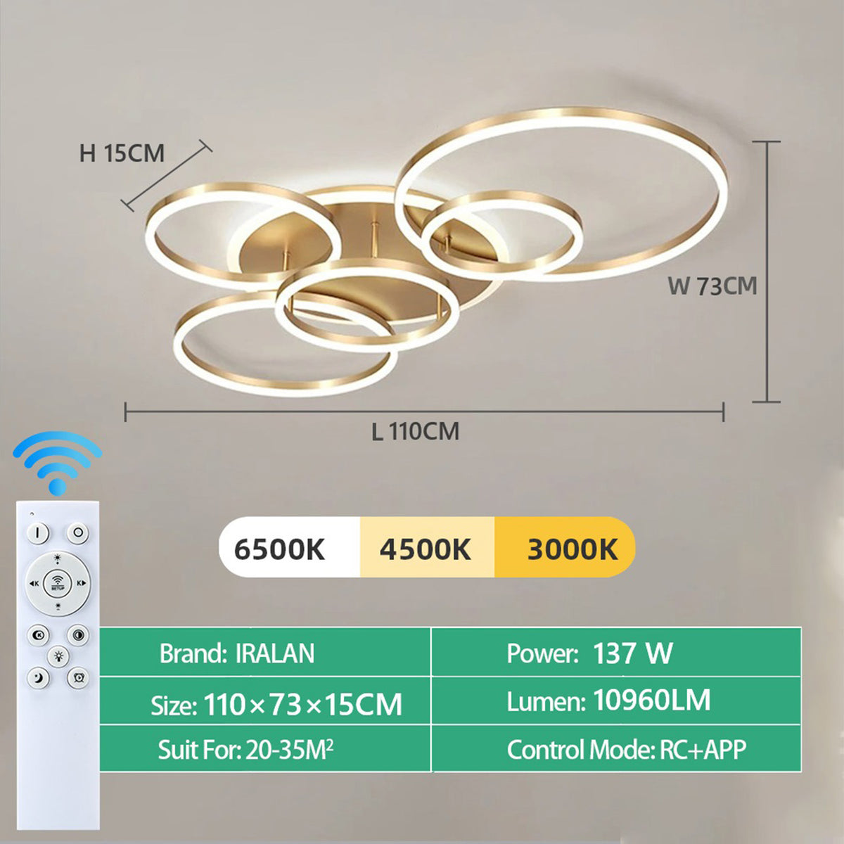 Round Creative Living Room Ceiling Light